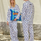 Ensemble de pyjama BALANCE – Imprimé vague rouge et bleu 