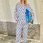 Ensemble de pyjama BALANCE – Imprimé vague rouge et bleu 