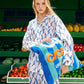 Ensemble de pyjama BALANCE – Imprimé vague rouge et bleu 