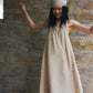 Summer Garden Slip Dress-Linen Beige