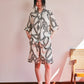 Knoop Collarless Print Set-Verweven Grijs 