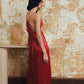 Crimson Silk Velvet Loungewear Set – Slip Dress & Robe