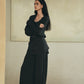 Draped Collar Tie Loungewear Set