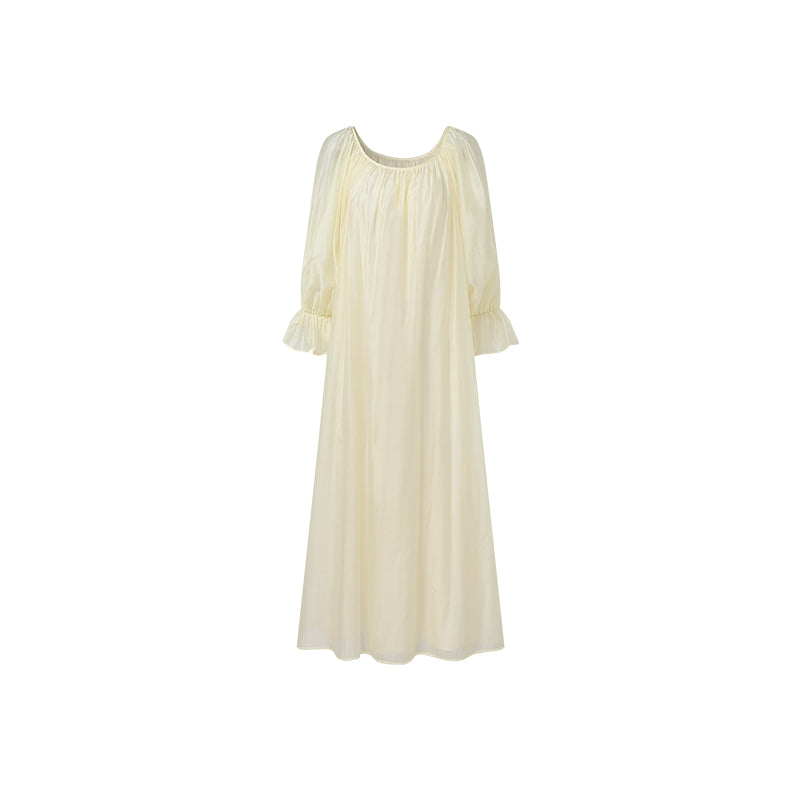 Silk Whisper Puff-Sleeve Dress – CICADAHOME Silk Whisper Puff-Sleeve Dress – CICADAHOME