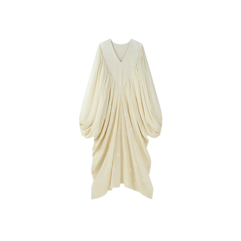 white batwing dress Billow Form Batwing Dress