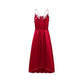 Crimson Silk Velvet Loungewear Set – Slip Dress & Robe