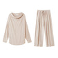 Draped Collar Tie Loungewear Set